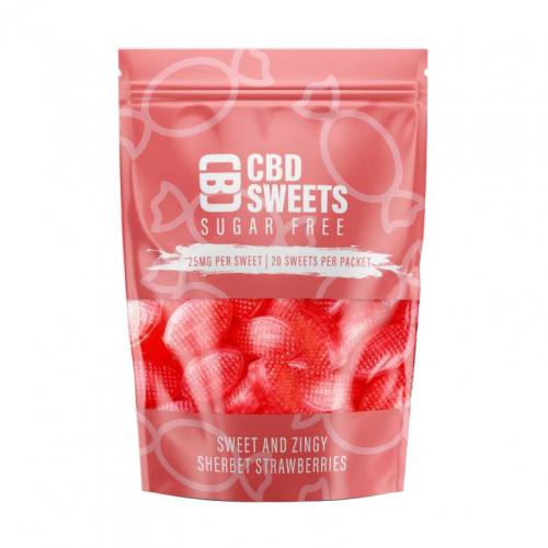 500mg CBD Asylum Bonbon Sherbet Strawberry Zuckerfrei