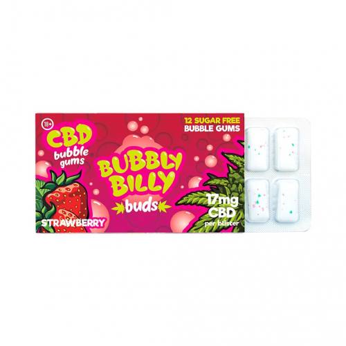 17 mg CBD Bubbly Billy Buds Kaugummi mit Erdbeergeschmack