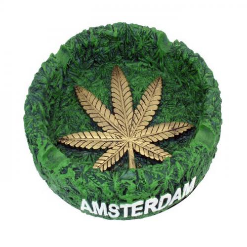 Resin Aschenbecher Amsterdam Leaf 20cm