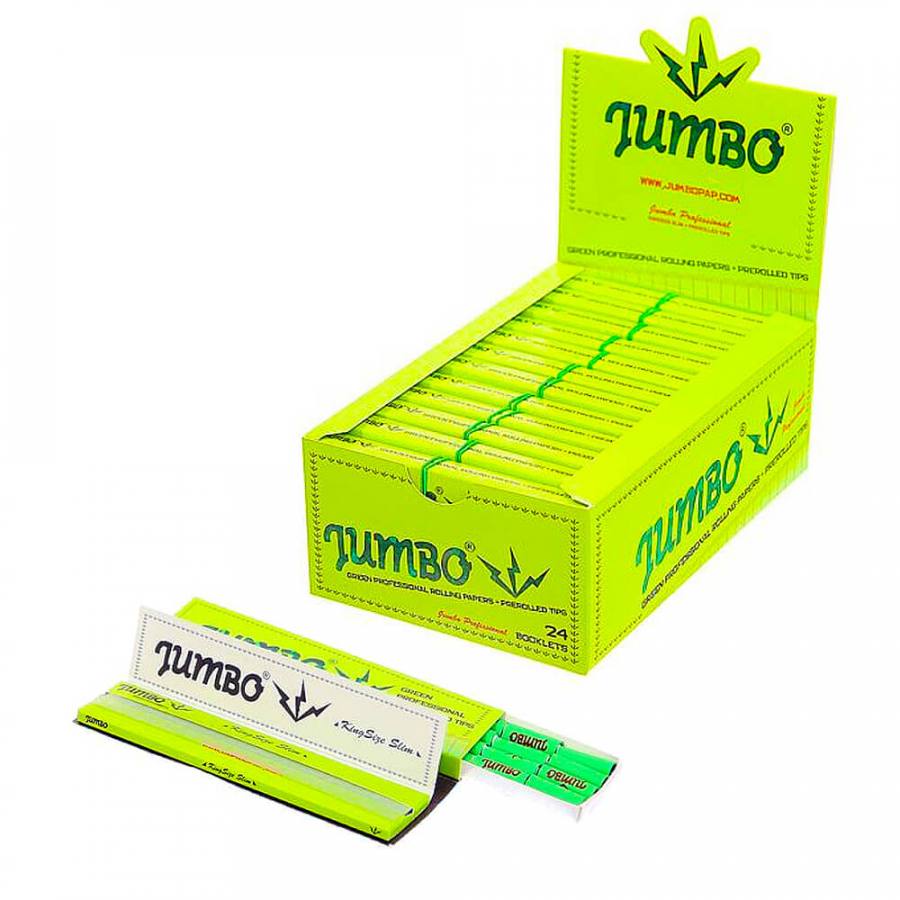 Jumbo Green Professional Rolling Papers mit Prerolled Tips